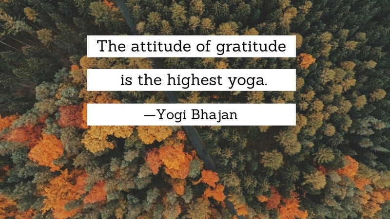 The attitude of gratitude is the highest yoga. Yogi Bhajan